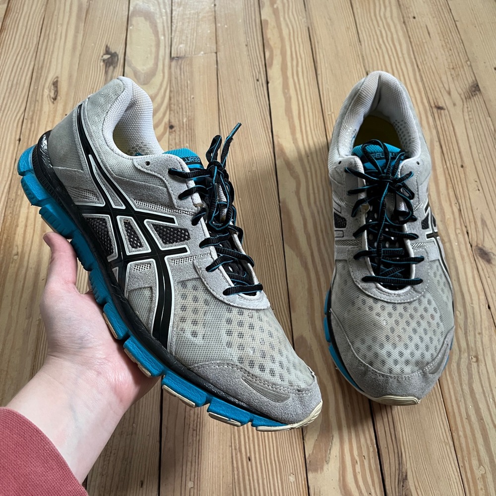 ASICS Gel-Blur33 Running Shoes Mens 11 Gray Blue Black T1H3N Sneakers